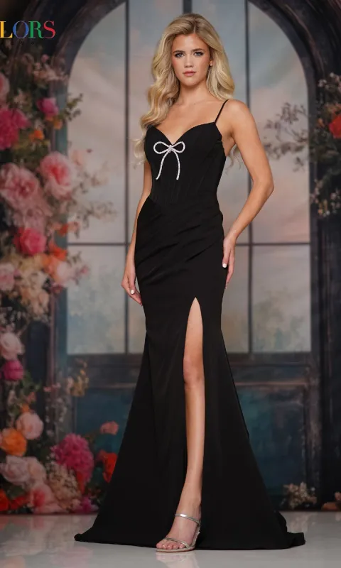 Spagetti-Strap Long Prom Dress: Colors Dress 3901 sold by PromGirl