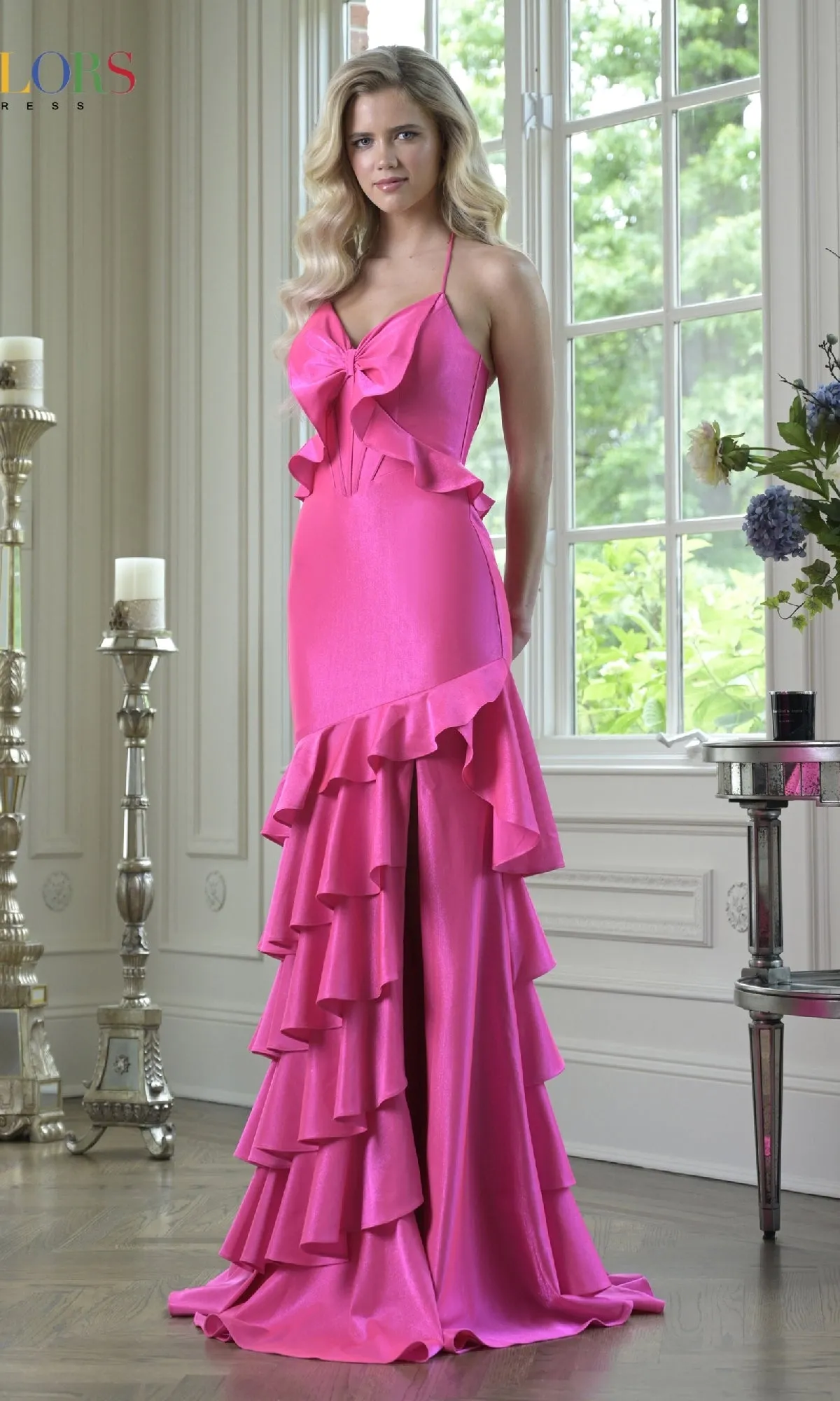 Sheer-Back Ruffle Prom Gown: Colors Dress 3899 sold by PromGirl product image thumbnail 4
