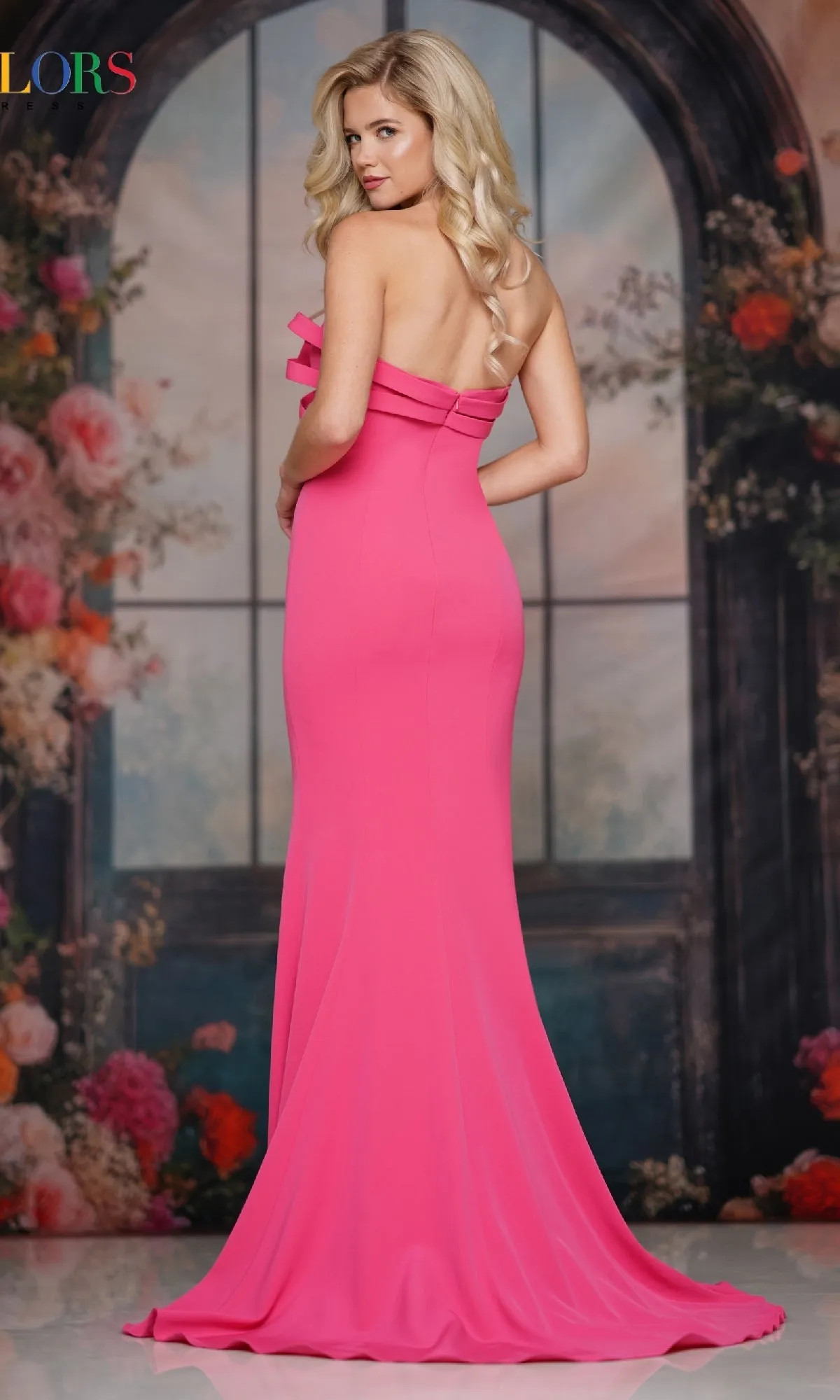 Bow-Front Strapless Prom Gown: Colors Dress 3900 sold by PromGirl product image thumbnail 2