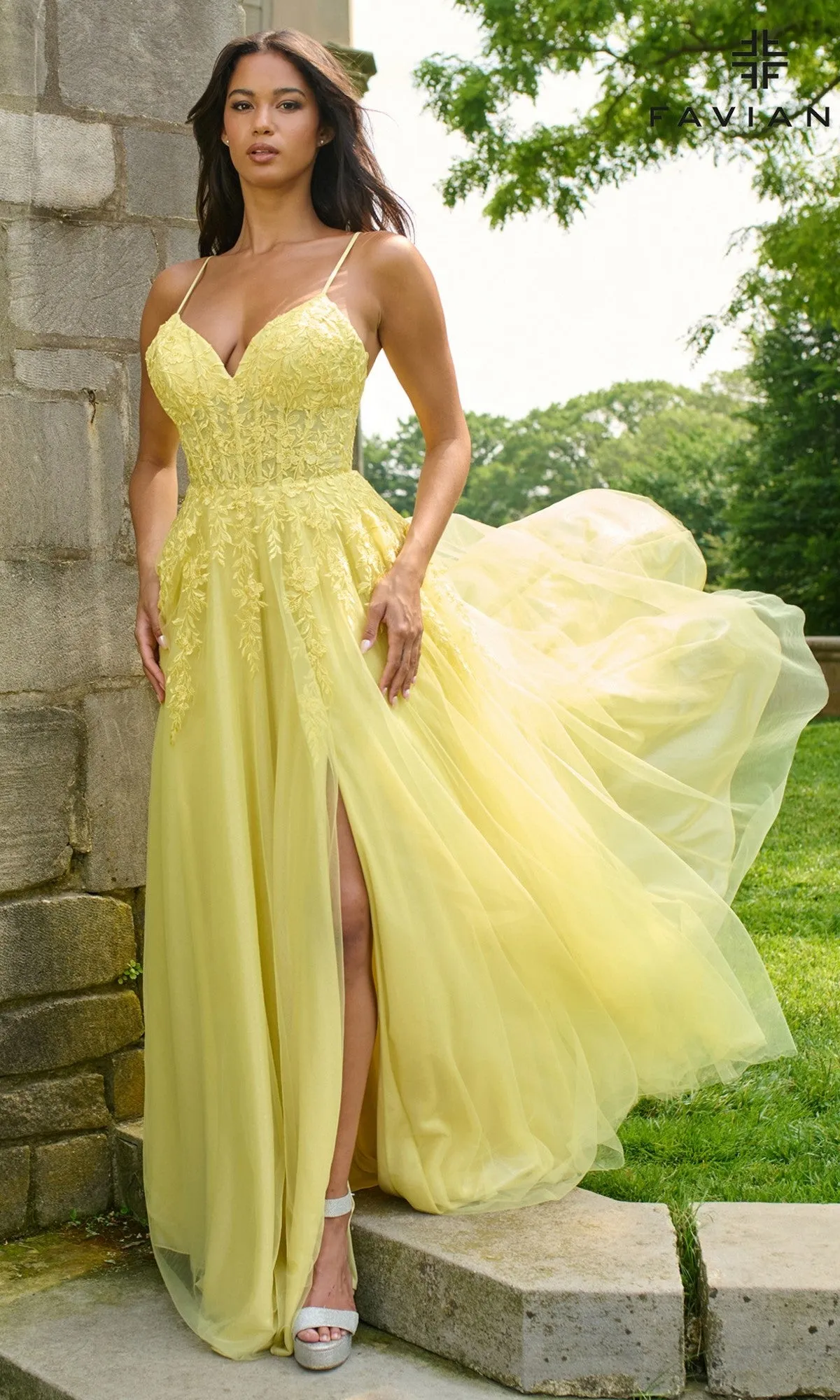 Embroidered Long Prom Ball Gown: Faviana 11438 sold by PromGirl