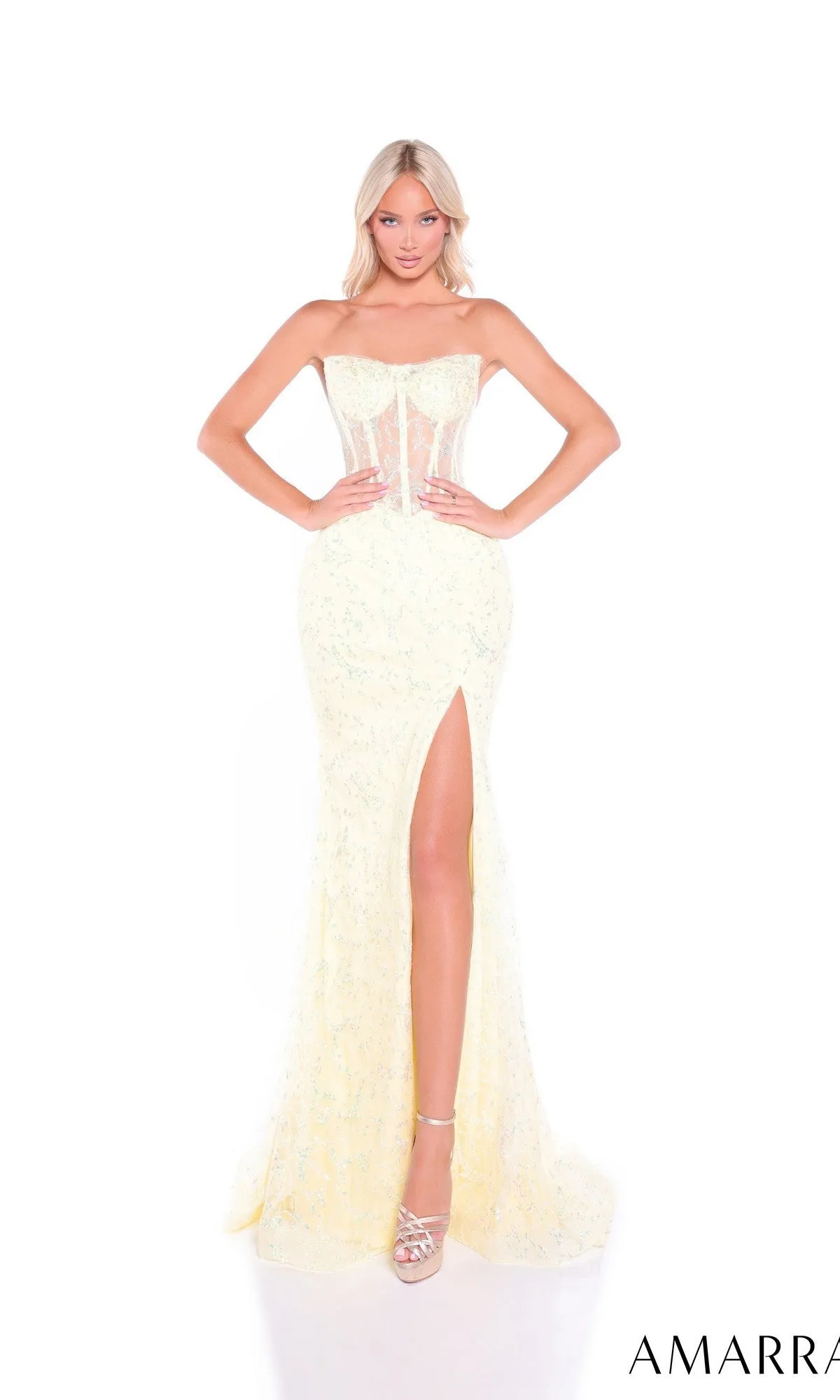 Strapless Long Glitter Prom Dress: Amarra 89490 sold by PromGirl product image thumbnail 5