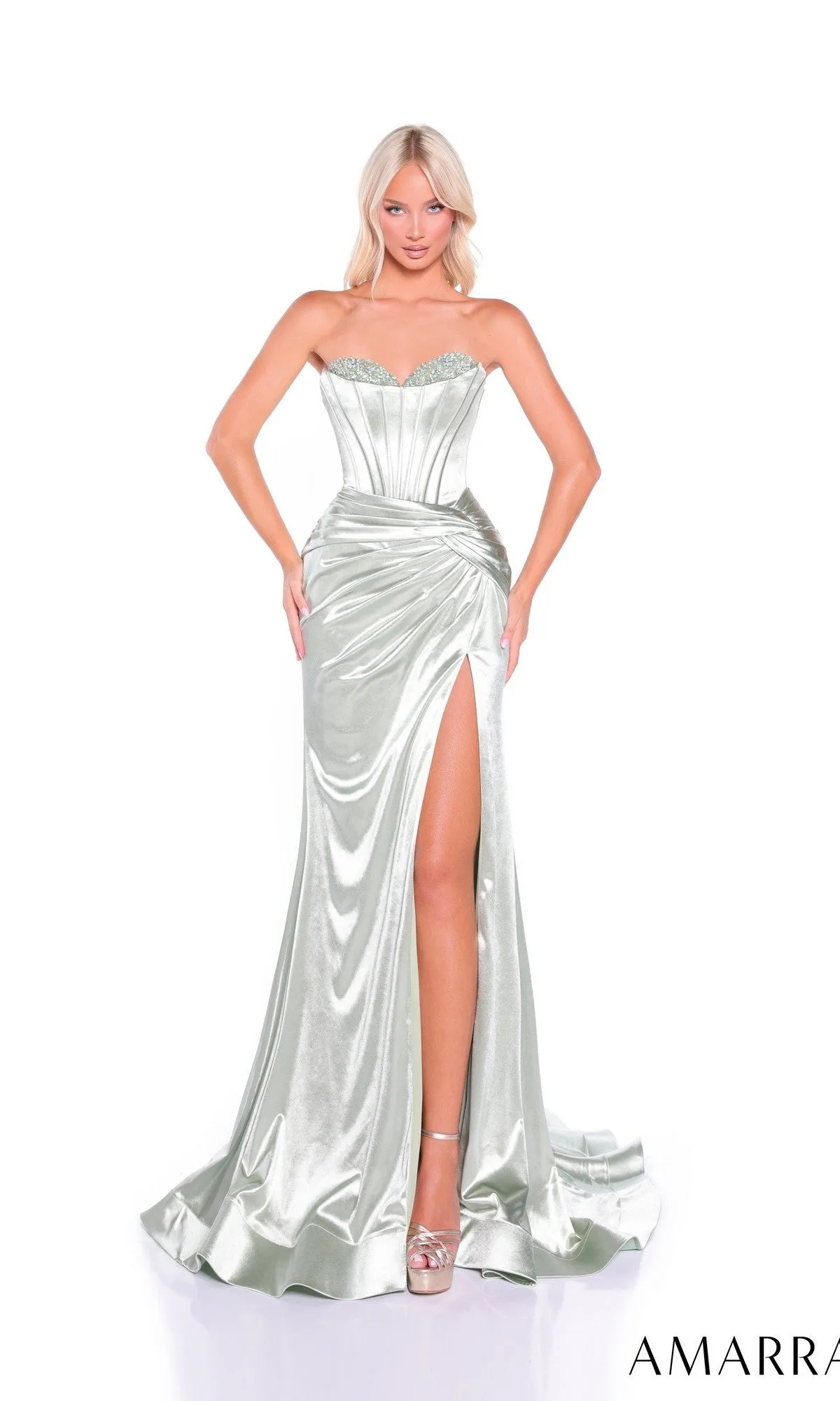 Strapless Sweetheart Prom Gown: Amarra 89291 sold by PromGirl product image thumbnail 3