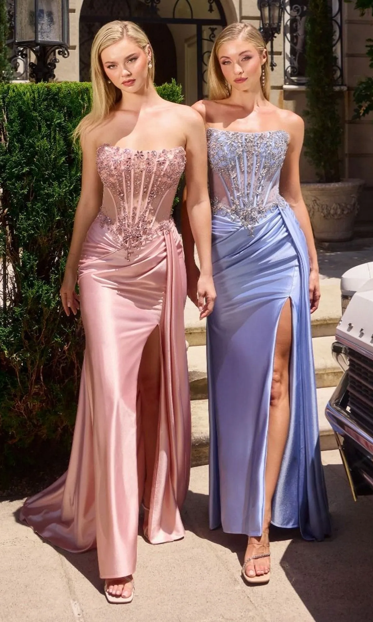 Strapless Long Corset Prom Gown: Ladivine C169 sold by PromGirl product image thumbnail 3