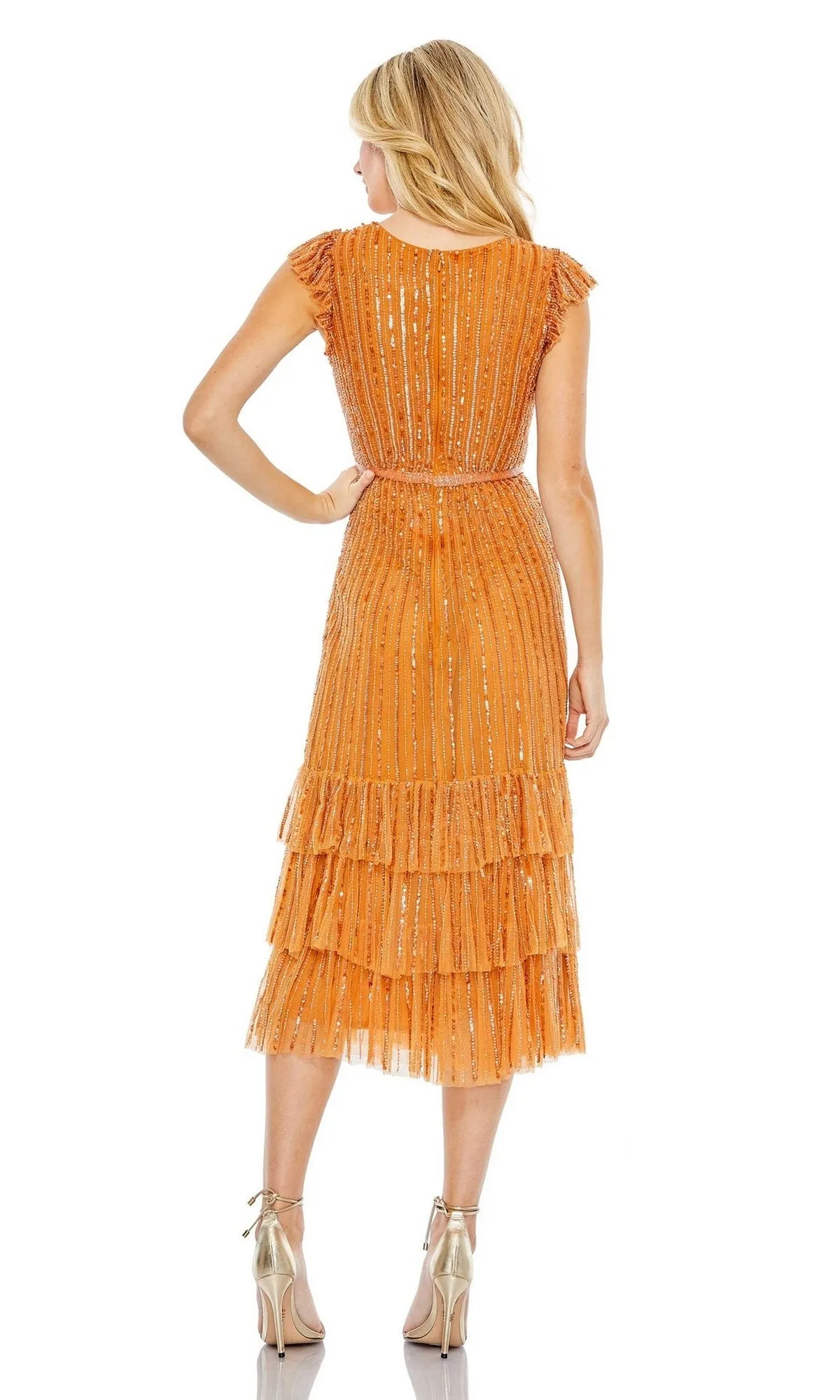 Cap-Sleeve Midi Party Dress: Mac Duggal 5585 sold by PromGirl product image thumbnail 5