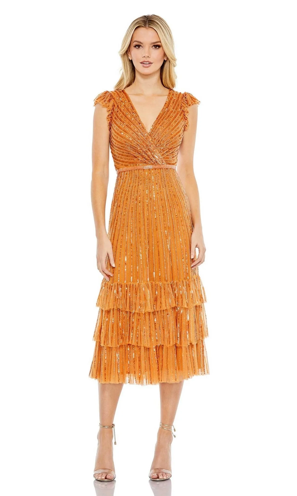 Cap-Sleeve Midi Party Dress: Mac Duggal 5585 sold by PromGirl product image thumbnail 3