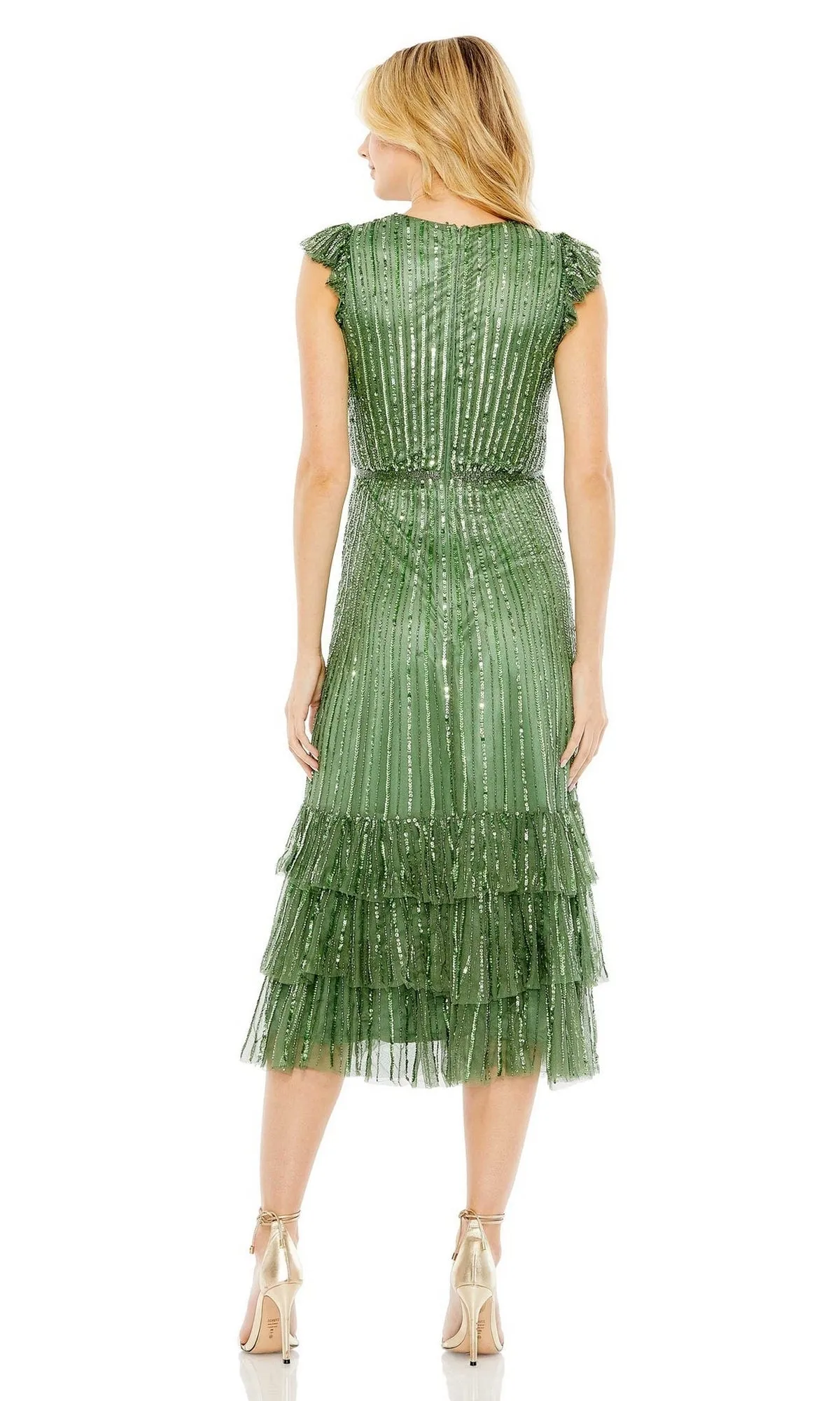 Cap-Sleeve Midi Party Dress: Mac Duggal 5585 sold by PromGirl product image thumbnail 2