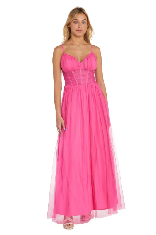 Hot Pink A-Line Corset Prom Dress: Morgan 13155 sold by PromGirl