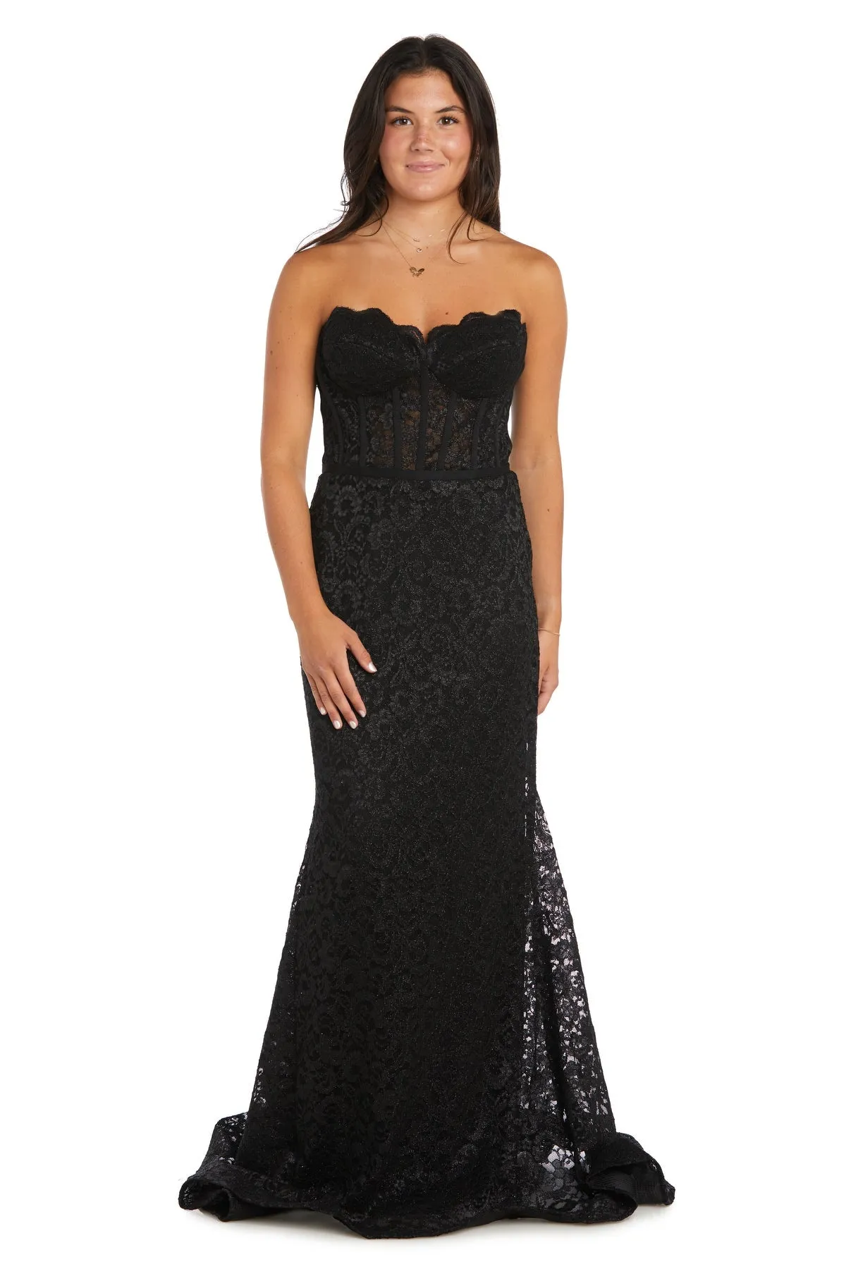 Strapless Long Lace Prom Dress: Morgan 13269 sold by PromGirl product image thumbnail 4