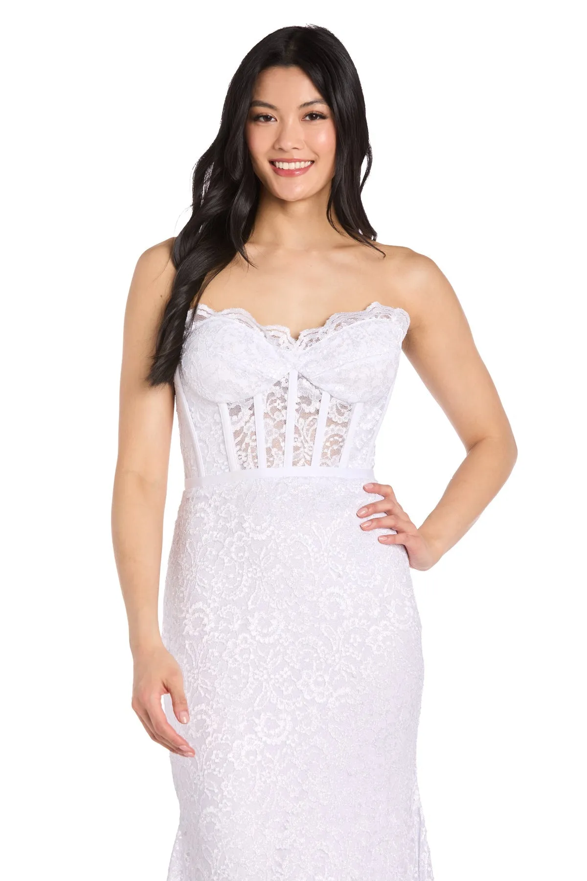 Strapless Long Lace Prom Dress: Morgan 13269 sold by PromGirl product image thumbnail 5