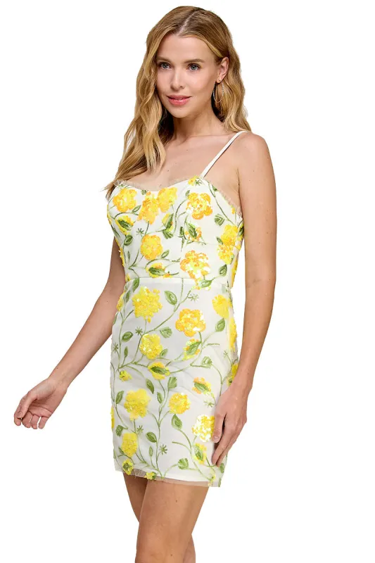 Short Sequin-Print Party Dress: Morgan 3084 sold by PromGirl