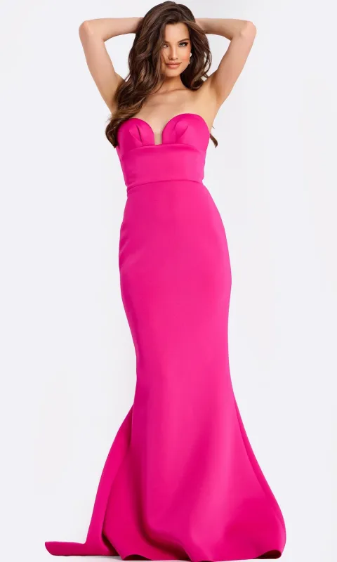 Strapless Long Mermaid Prom Gown: Jovani 43003 sold by PromGirl