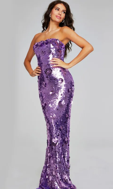 Strapless Long Sequin Prom Dress: Jovani 42154 sold by PromGirl