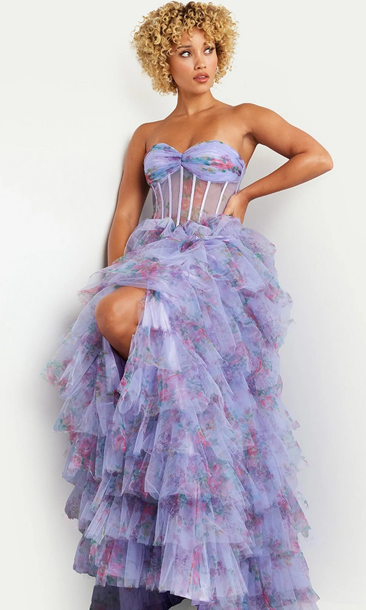 Strapless Lilac Prom Ball Gown: Jovani 39149 sold by PromGirl