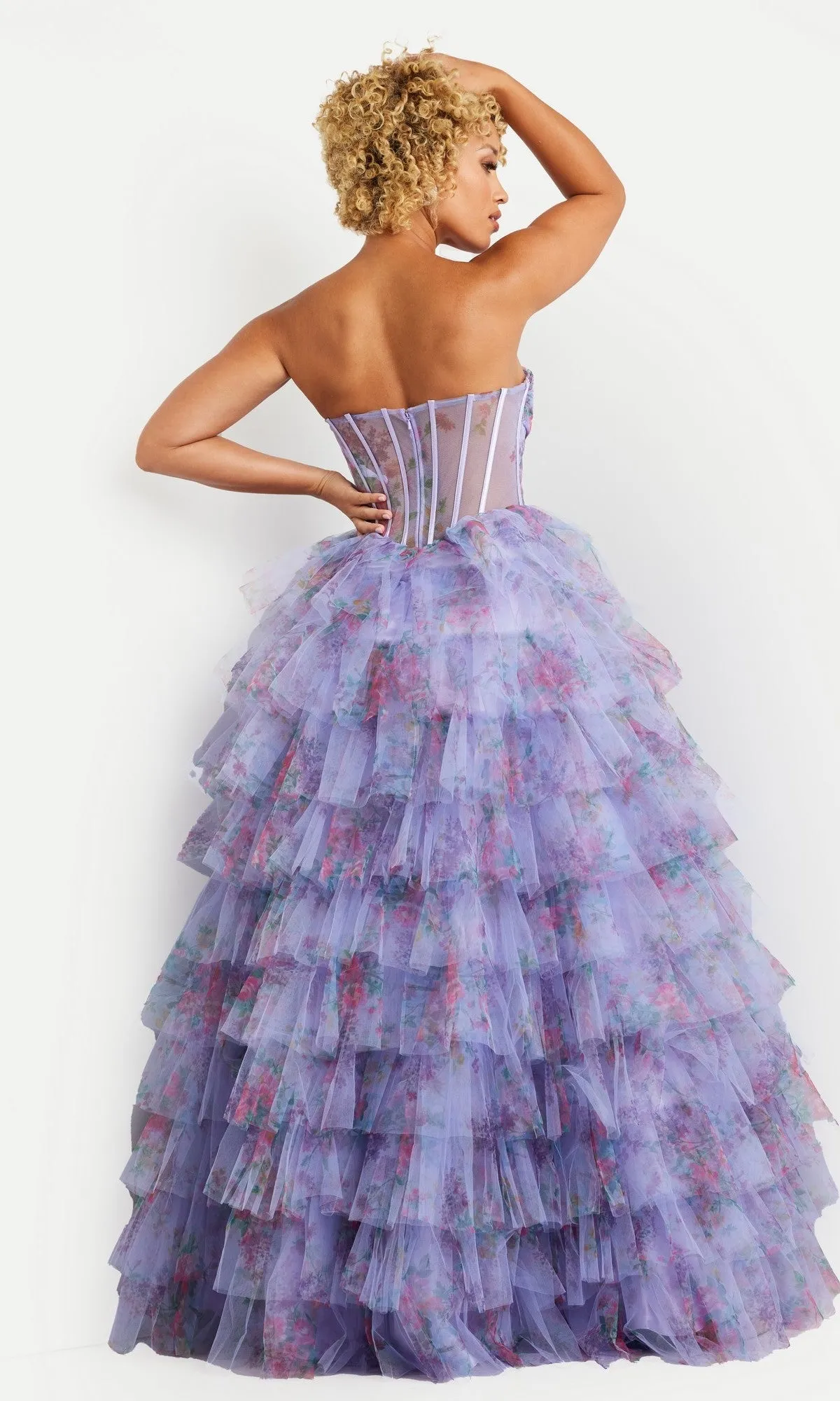 Strapless Lilac Prom Ball Gown: Jovani 39149 sold by PromGirl product image thumbnail 2