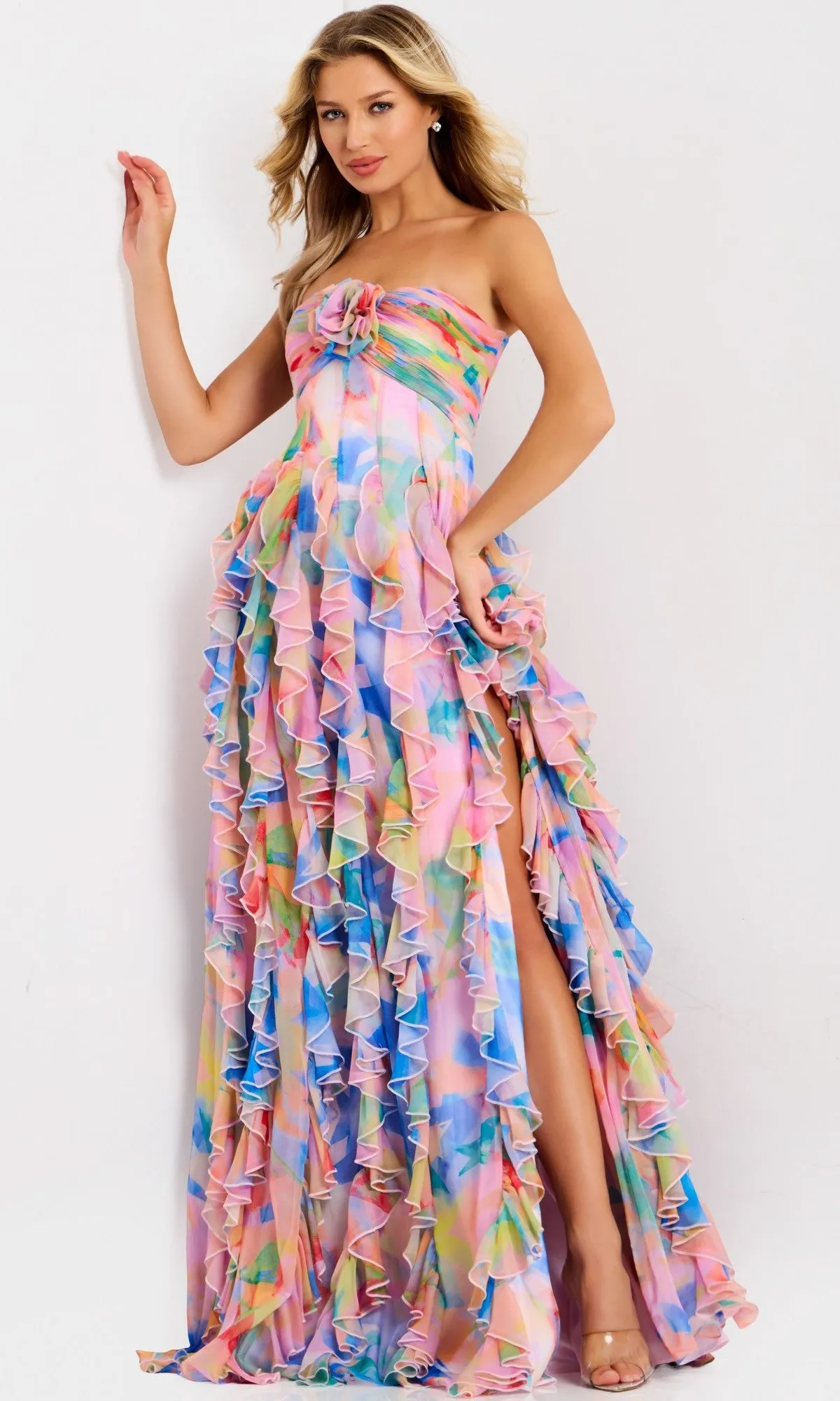 Multicolor Strapless Long Prom Dress: Jovani 46381 sold by PromGirl product image thumbnail 3