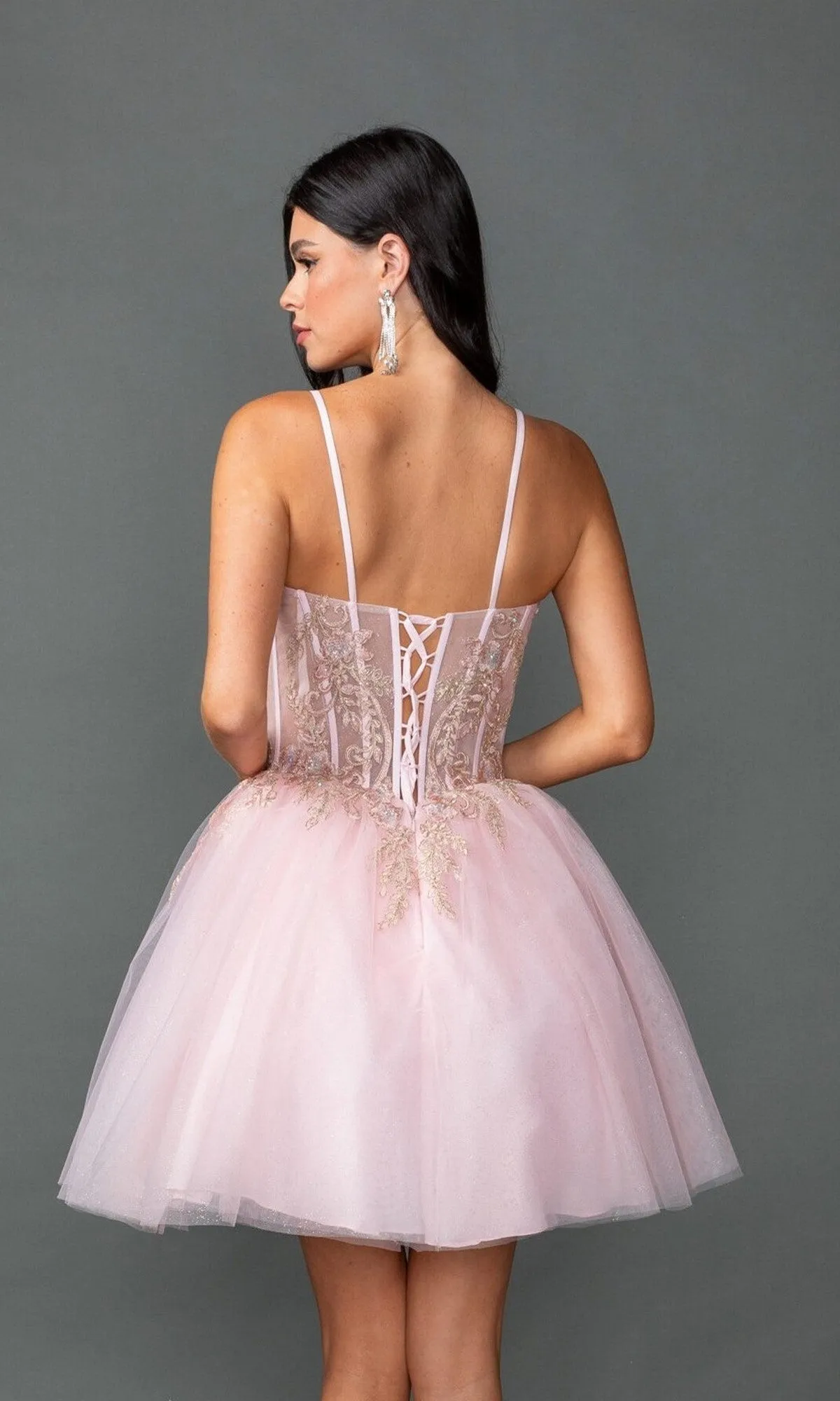 Short Pink Glitter Prom Dress: Dancing Queen 3424 sold by PromGirl product image thumbnail 2