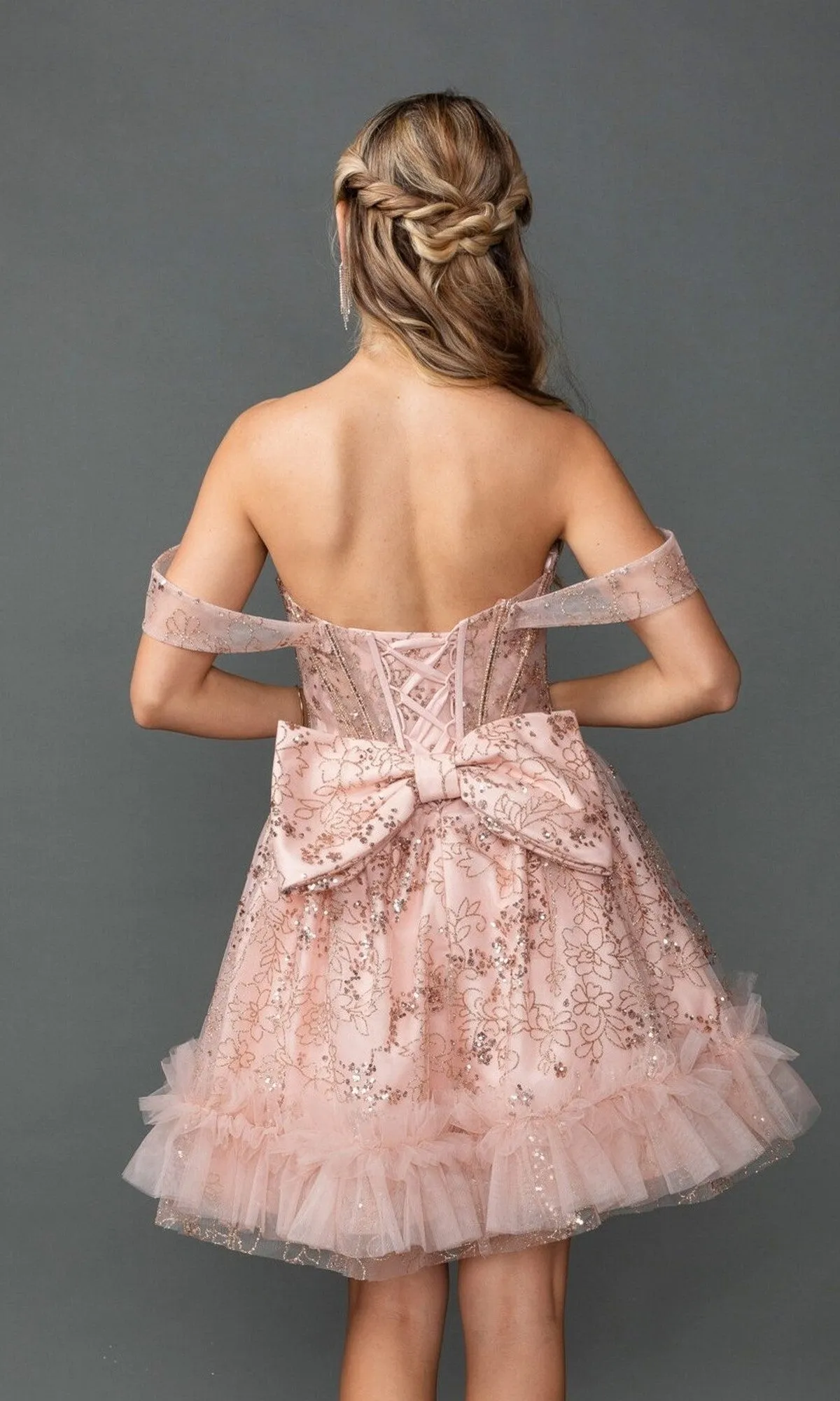 Short Rose Gold Prom Dress: Dancing Queen 3422 sold by PromGirl product image thumbnail 2