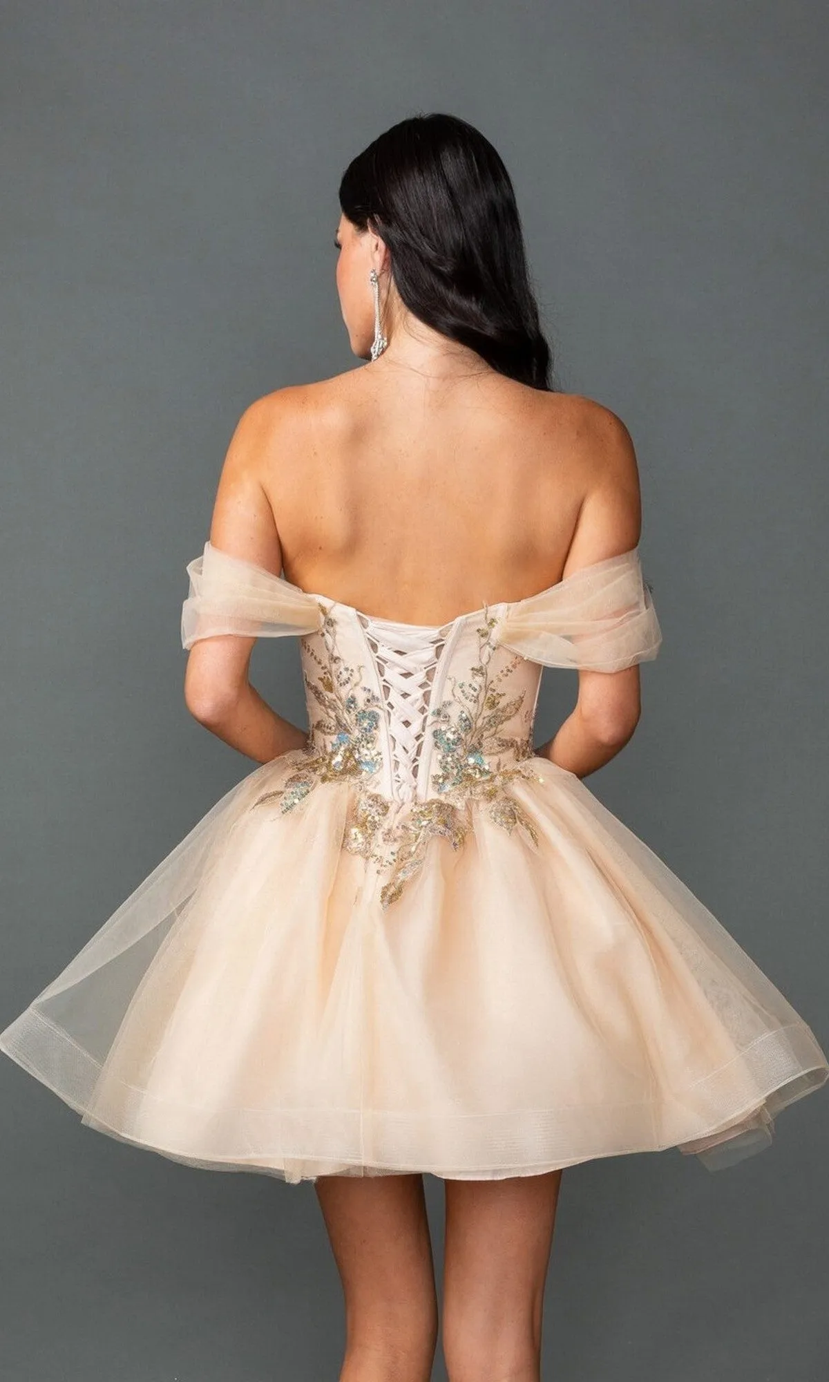 Short Champagne Prom Dress: Dancing Queen 3423 sold by PromGirl product image thumbnail 2