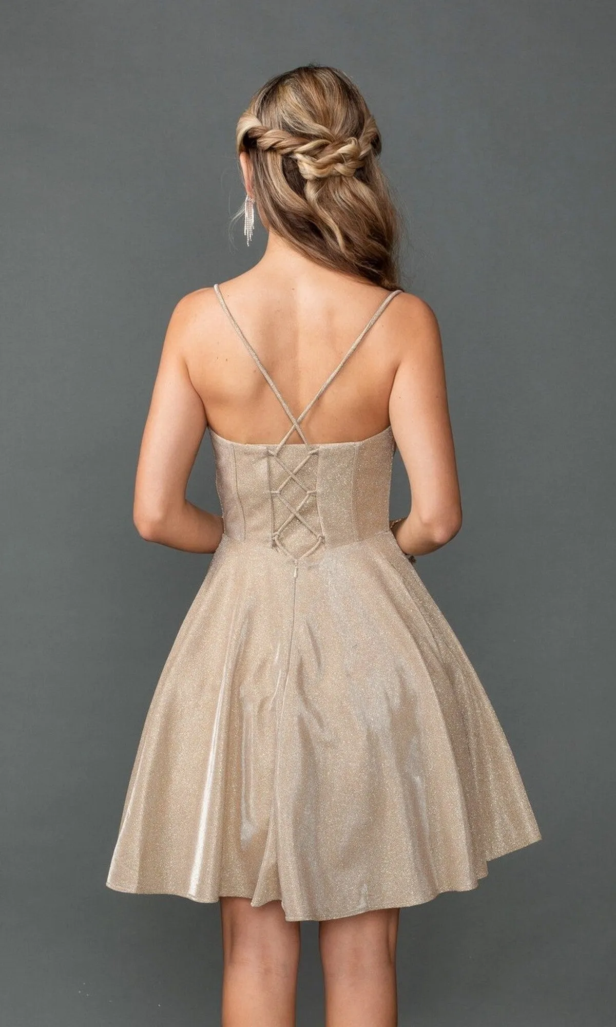 Lace-Up Short Prom Dress: Dancing Queen 3421 sold by PromGirl product image thumbnail 2