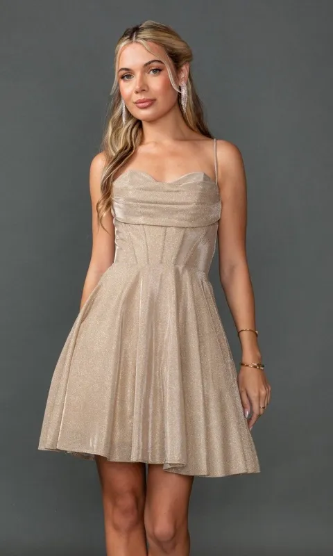 Lace-Up Short Prom Dress: Dancing Queen 3421 sold by PromGirl