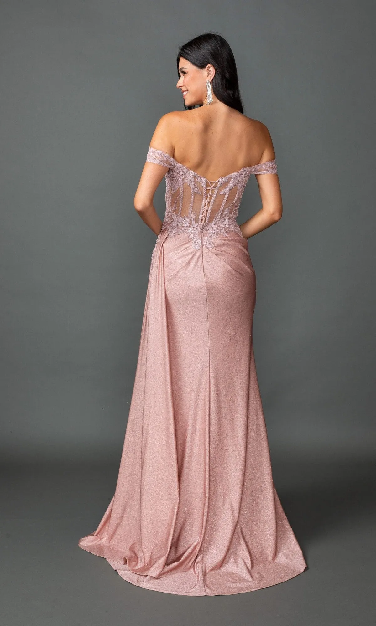 Sheer-Corset Long Prom Gown: Dancing Queen 4535 sold by PromGirl product image thumbnail 4