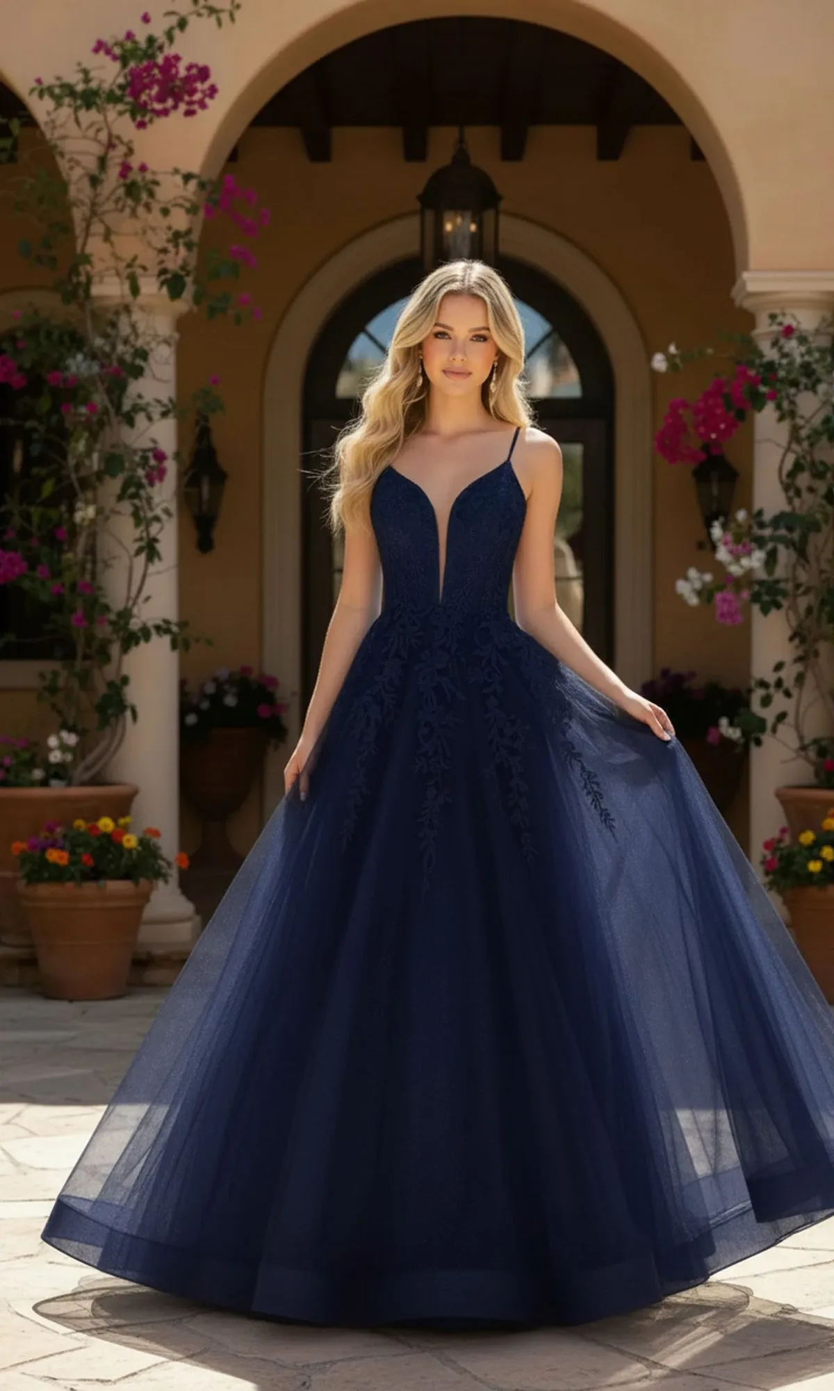 Glitter Tulle A-Line Prom Dress: PromGirl 250032 sold by PromGirl