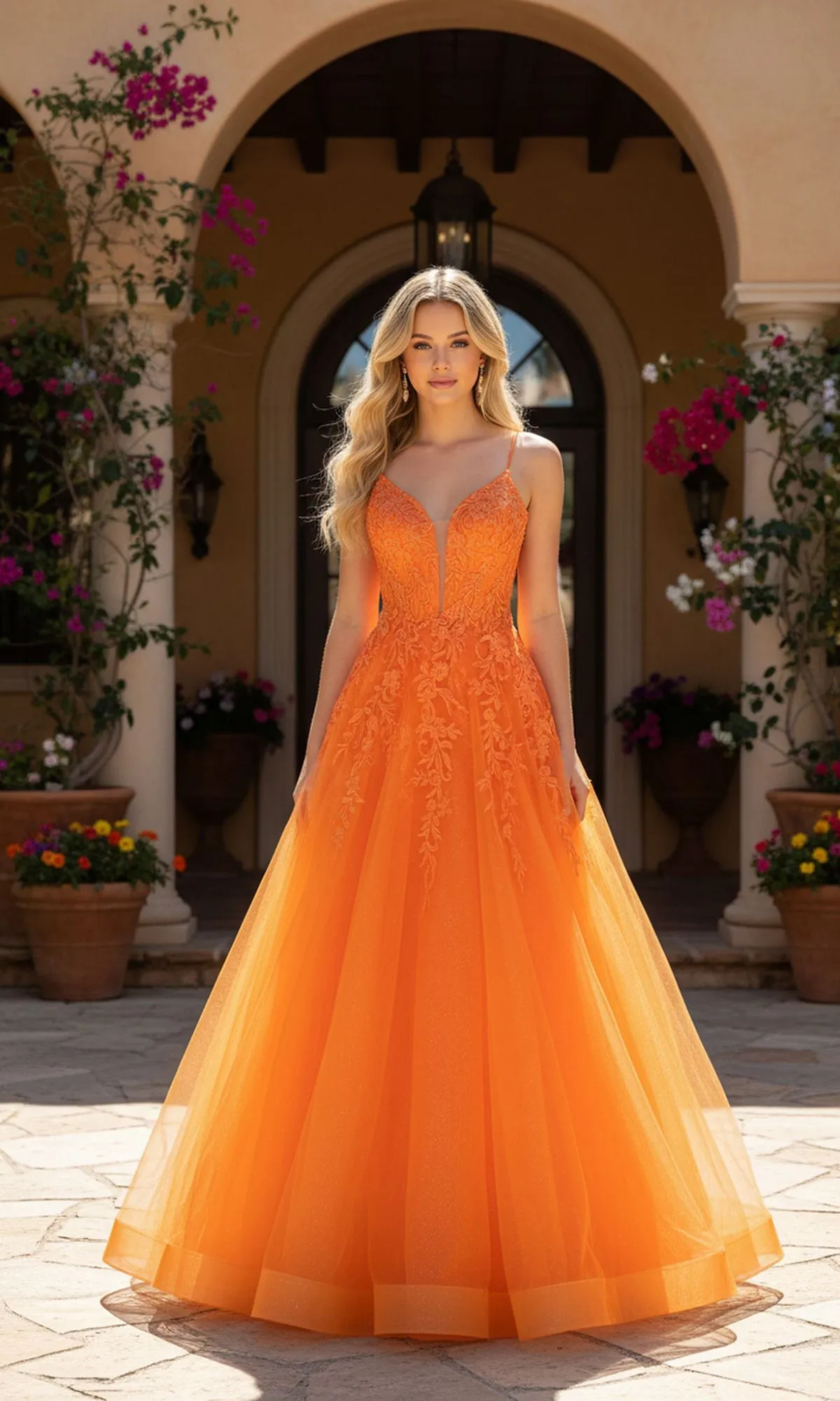 Glitter Tulle A-Line Prom Dress: PromGirl 250032 sold by PromGirl product image thumbnail 3