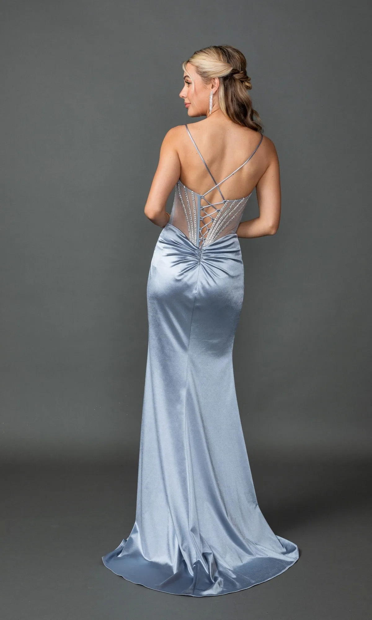 Sheer-Corset Long Prom Dress: Dancing Queen 4538 sold by PromGirl product image thumbnail 2