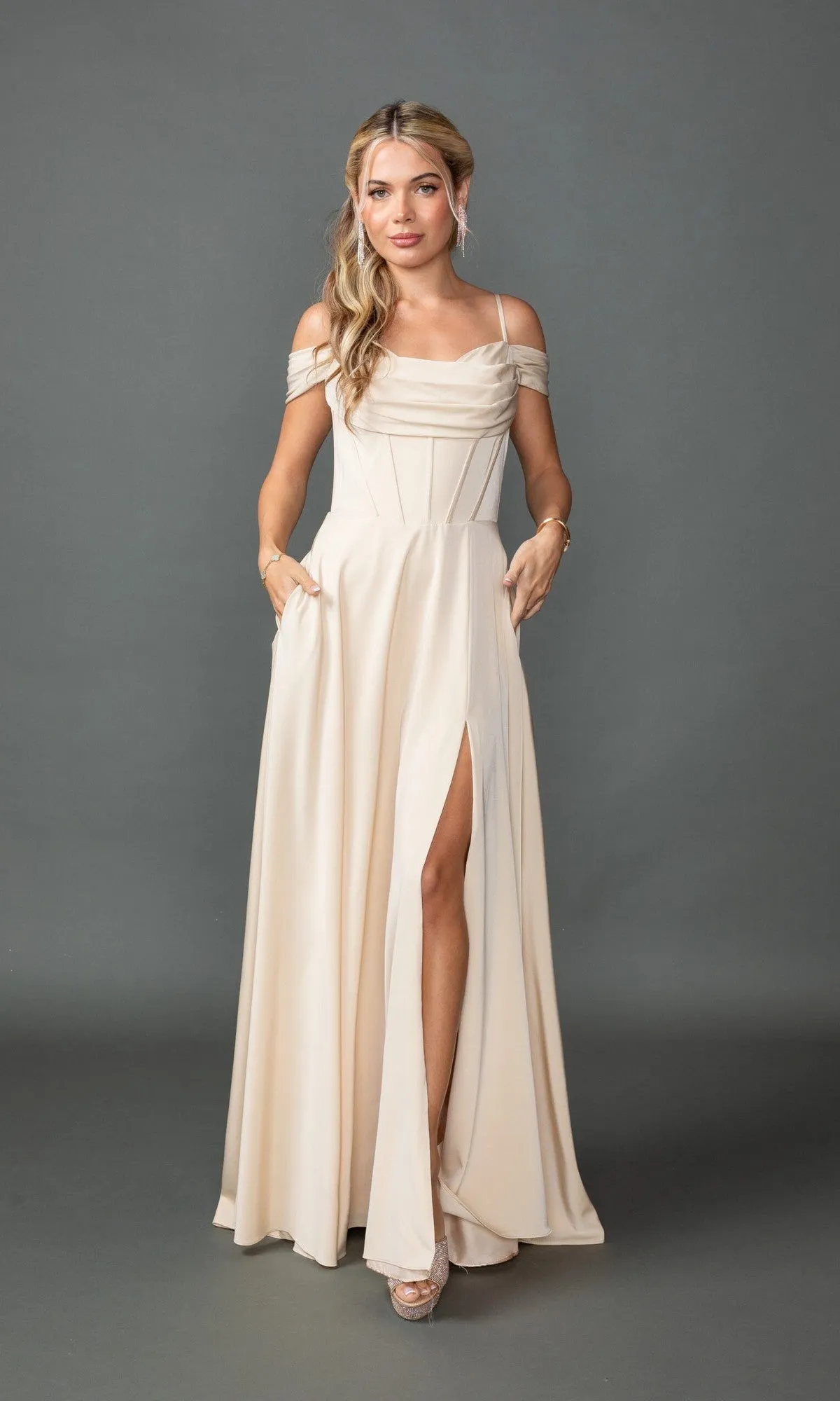 Off-Shoulder Long Prom Dress: Dancing Queen 4539 sold by PromGirl product image thumbnail 4