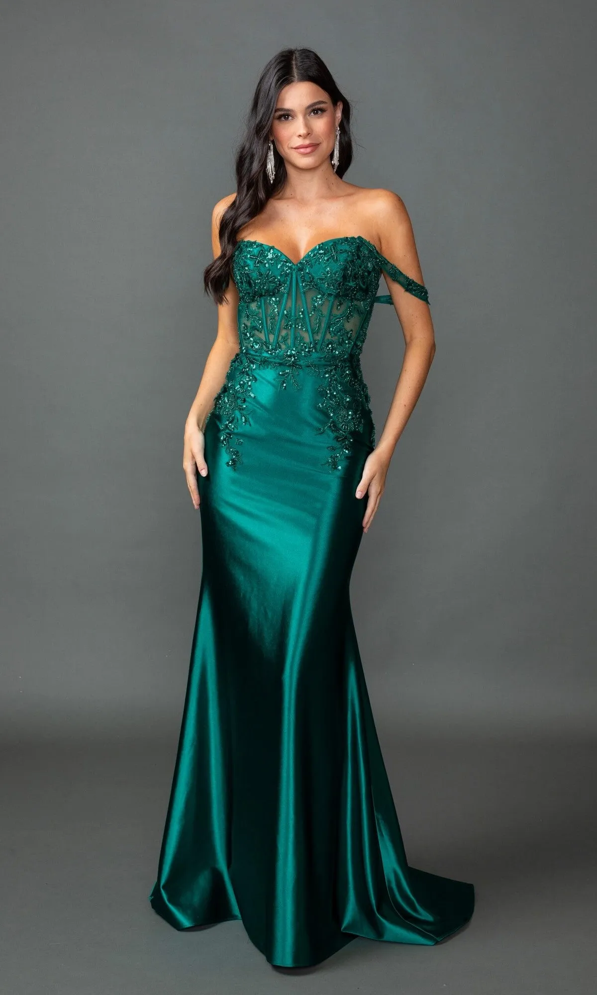 Off-Shoulder Mermaid Prom Gown: Dancing Queen 4540 sold by PromGirl product image thumbnail 3