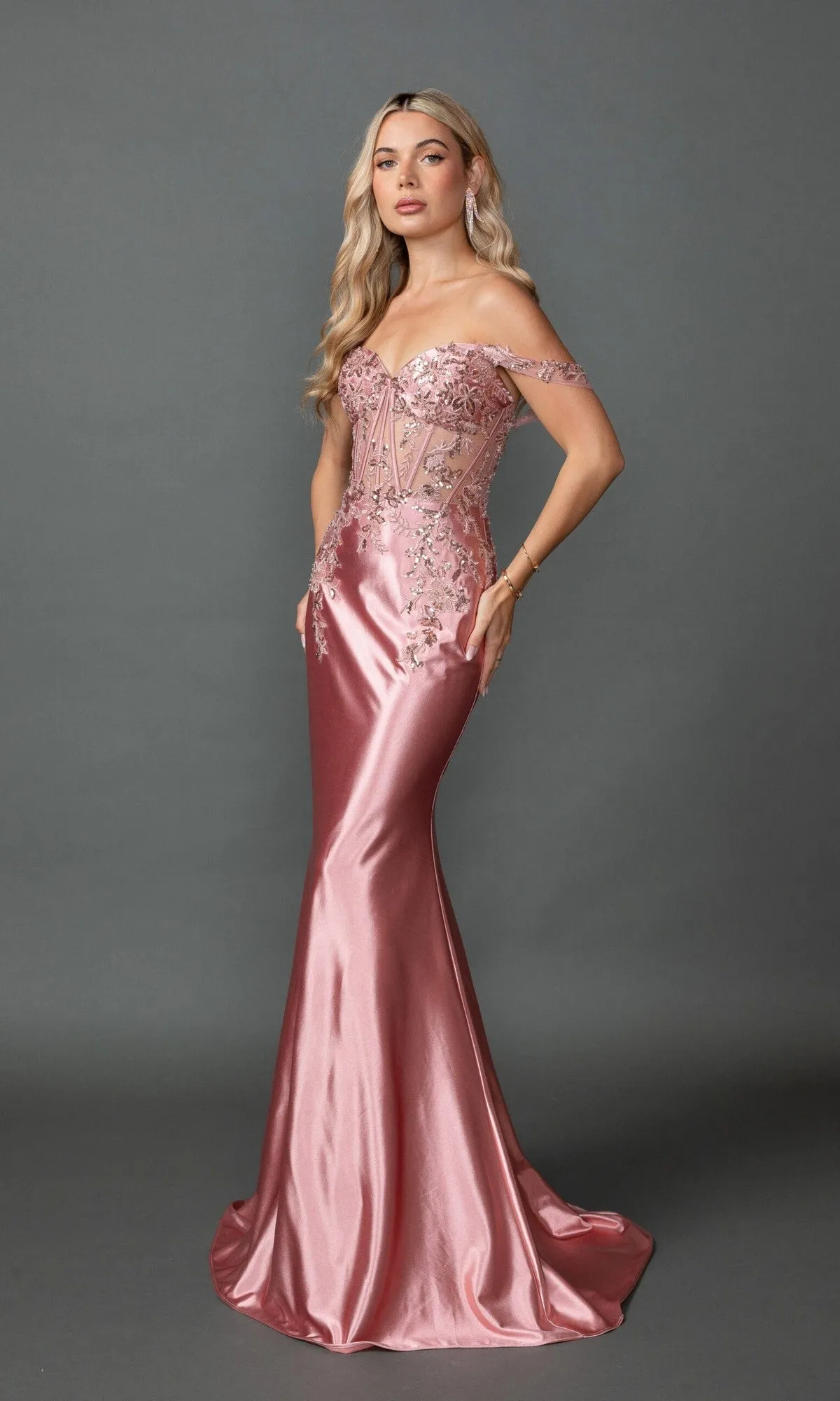 Off-Shoulder Mermaid Prom Gown: Dancing Queen 4540 sold by PromGirl product image thumbnail 4
