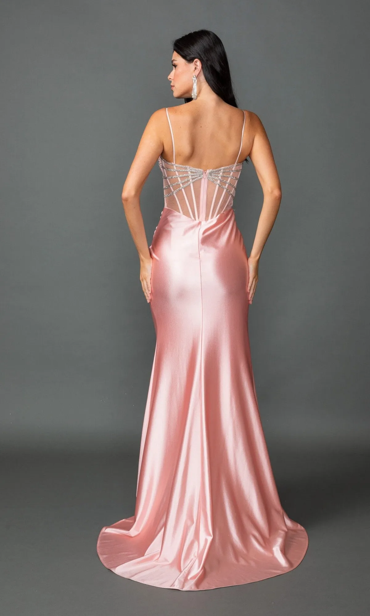 Sheer-Corset Long Prom Dress: Dancing Queen 4541 sold by PromGirl product image thumbnail 2