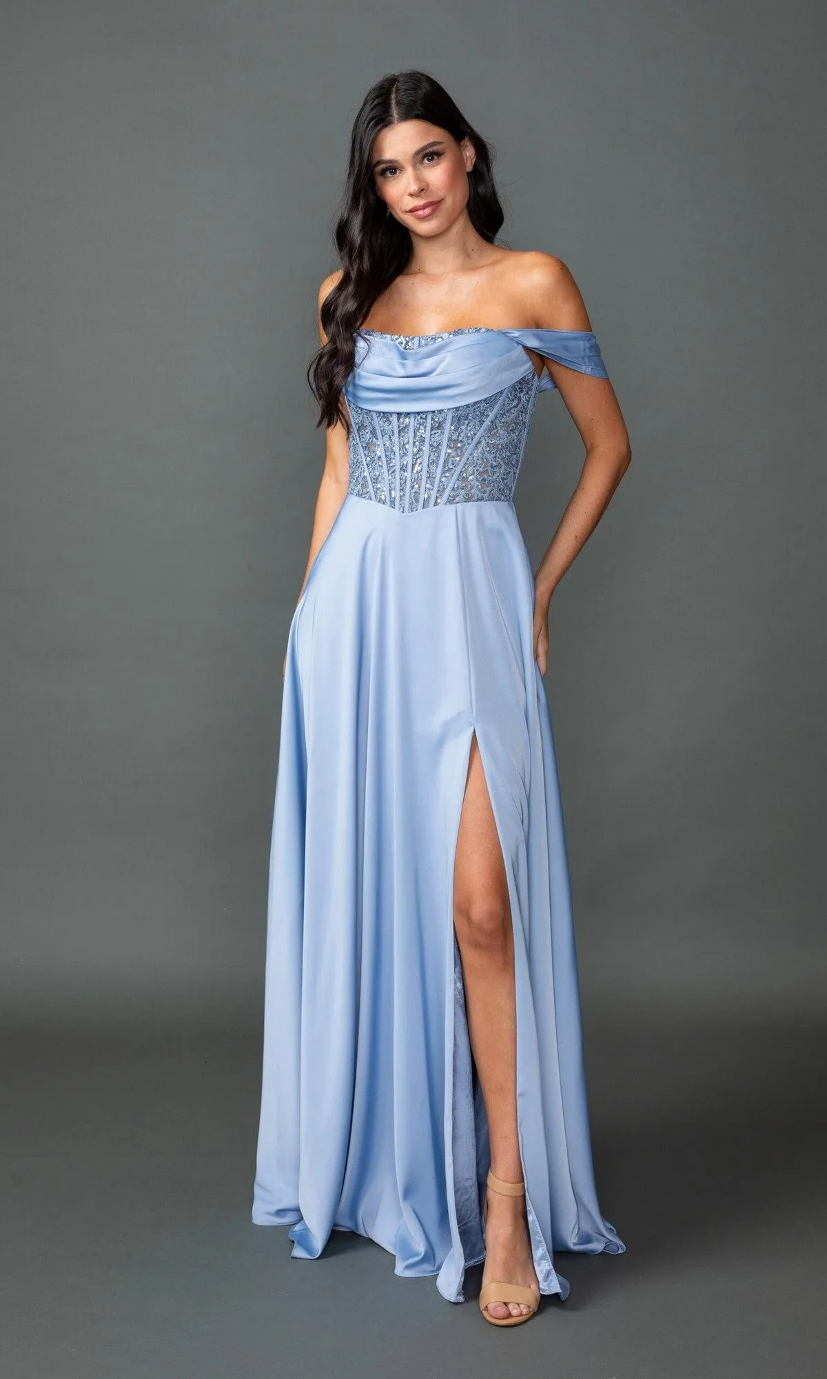 Off-Shoulder Corset Prom Gown: Dancing Queen 4546A sold by PromGirl product image thumbnail 4
