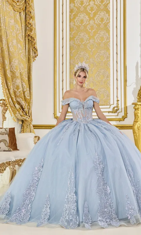 Dusty Blue Quinceanera Dress 5089 By Dancing Queen sold by PromGirl