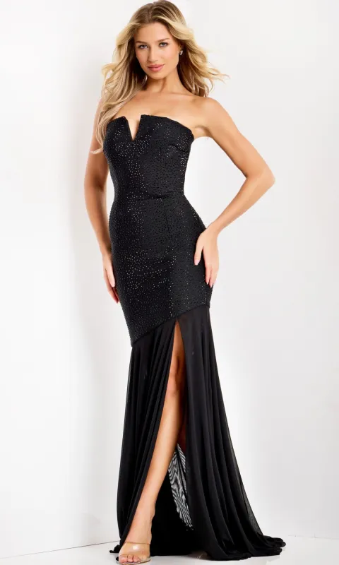 Strapless Beaded Long Prom Dress: Jovani 49147 made by Jovani