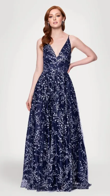 Periwinkle Glitter Prom Gown: Blondie Nites 5386BN made by Blondie Nites