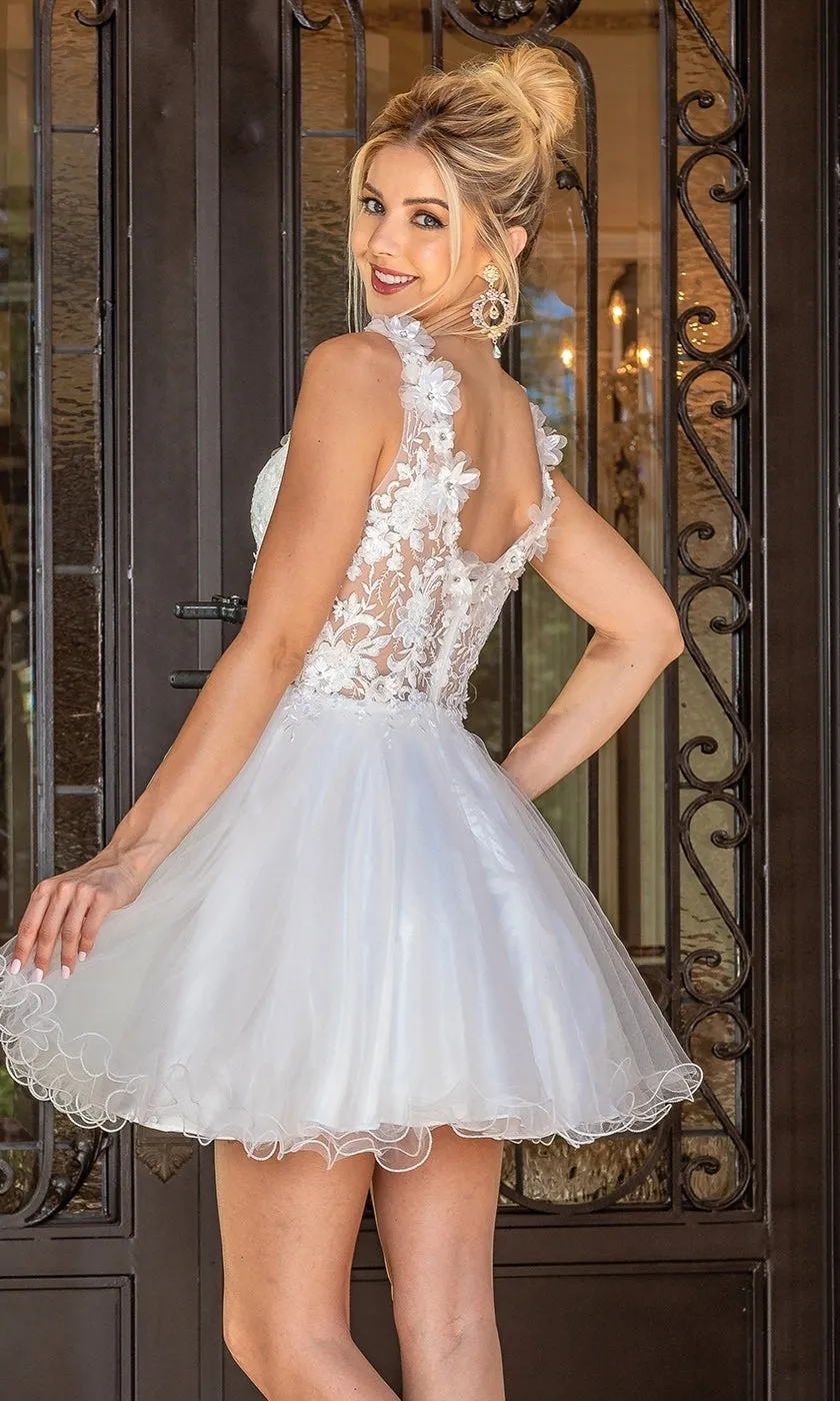 Flower-Bodice Sleeveless Short Hoco Dress 3297 sold by PromGirl product image thumbnail 2