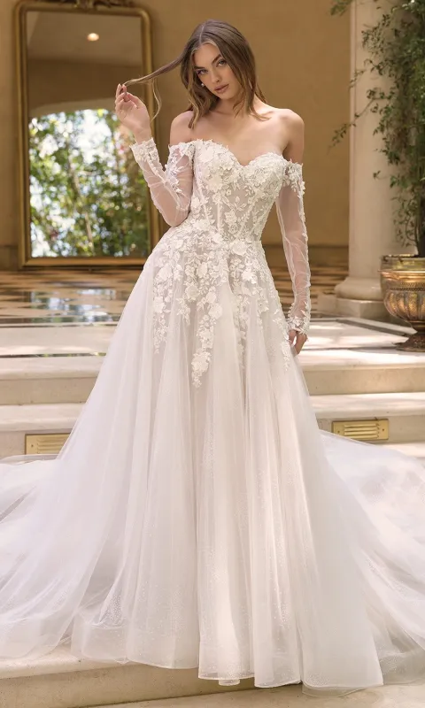 White Lace Wedding Dress: Andrea and Leo WL067 sold by PromGirl