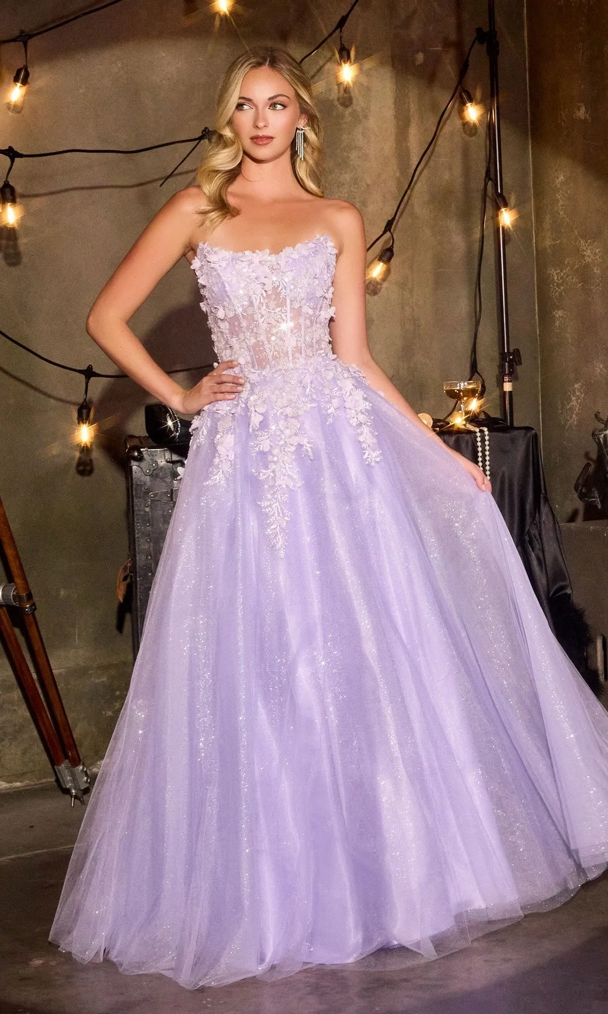 Long Prom Dress: Ladivine C174 sold by PromGirl product image thumbnail 3