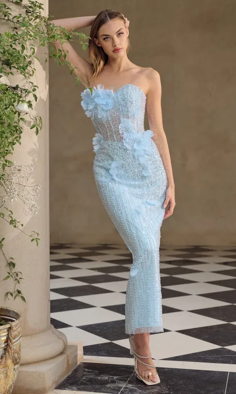 Tea-Length Formal Dress: Andrea & Leo A1487 sold by PromGirl