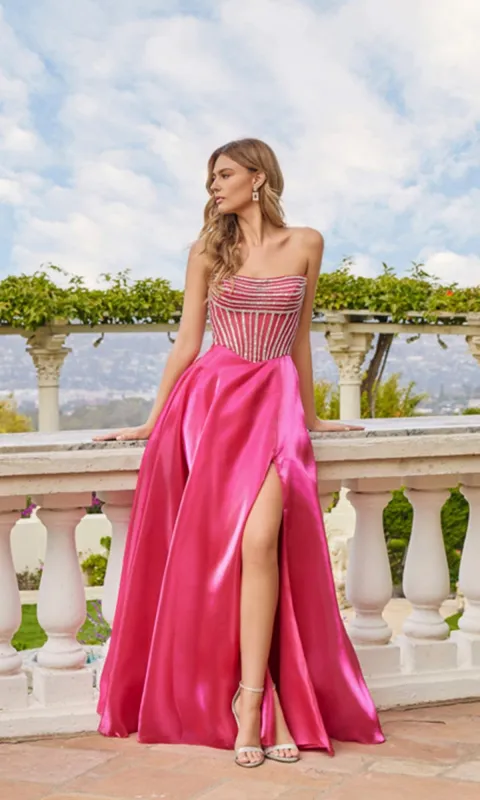 Strapless Long A-Line Prom Dress: Juliet JT2663S sold by PromGirl