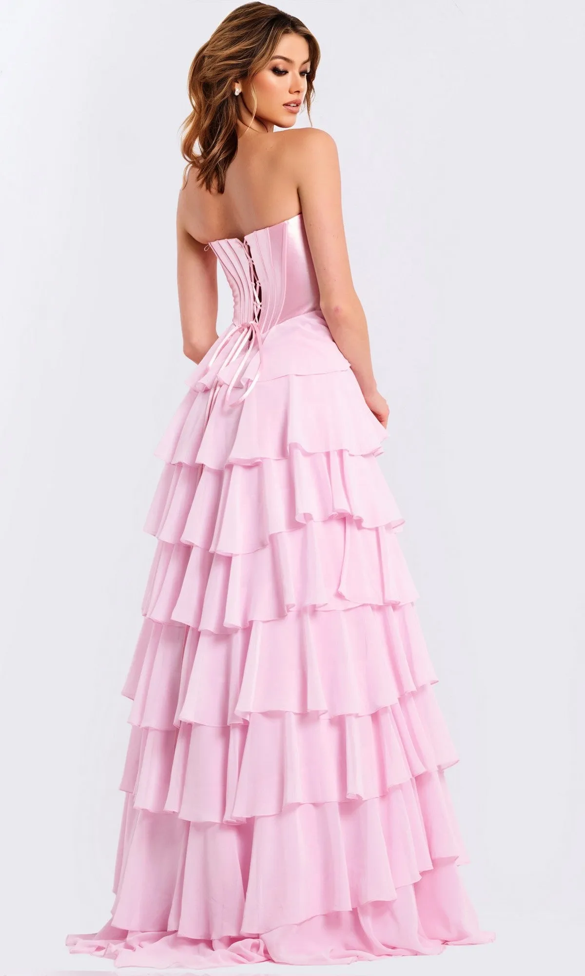 Strapless Long Ruffled Prom Dress: Jovani 50234 sold by PromGirl product image thumbnail 2