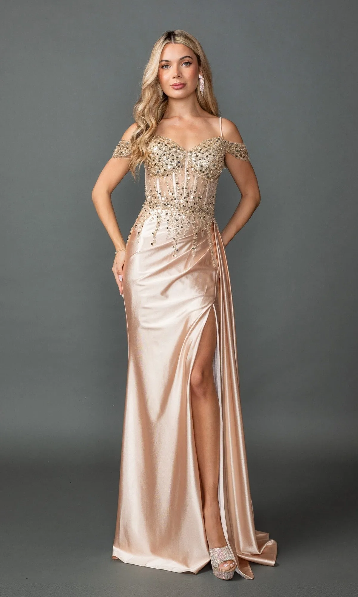 Sheer-Corset Long Prom Dress: Dancing Queen 4551 sold by PromGirl product image thumbnail 4