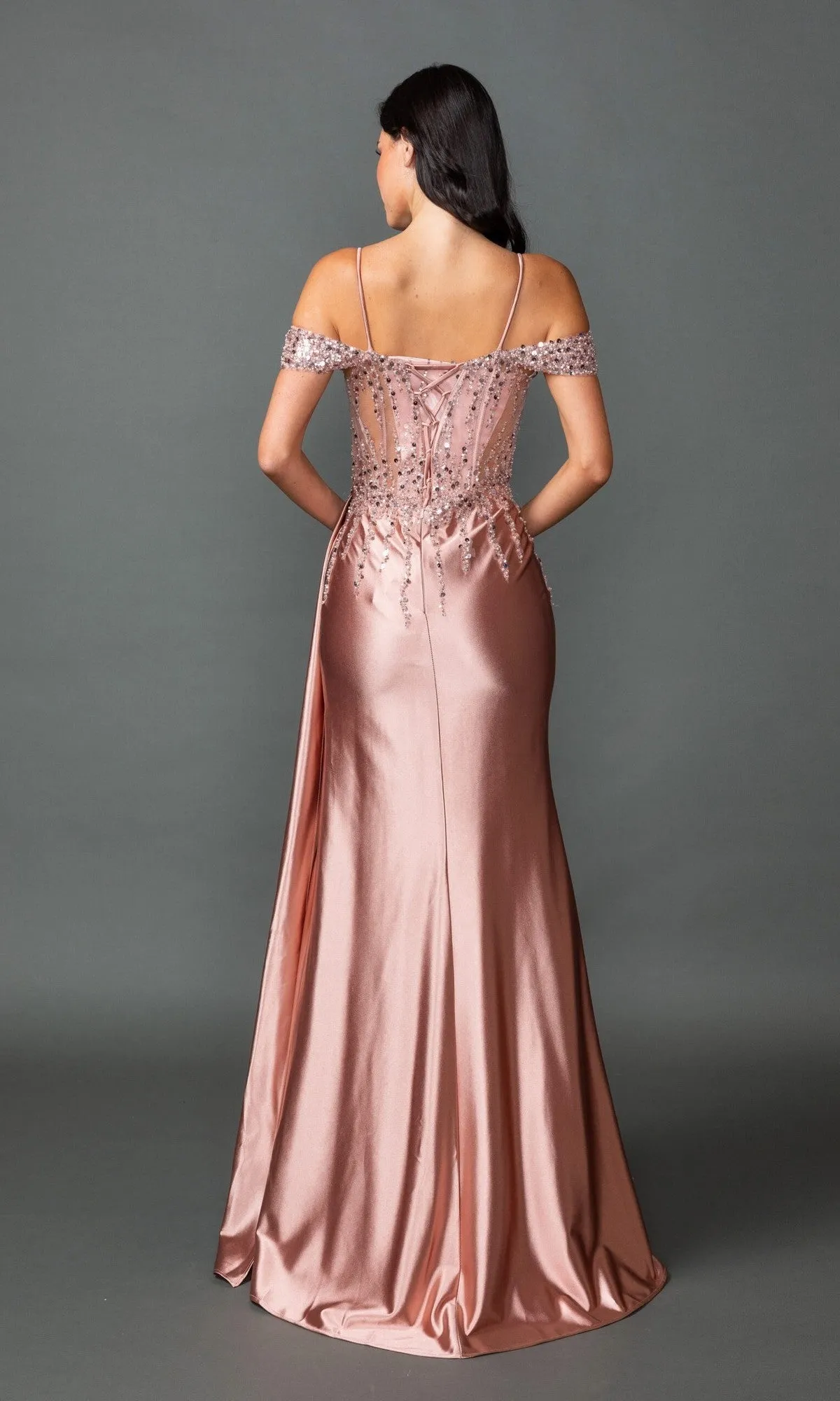 Sheer-Corset Long Prom Dress: Dancing Queen 4551 sold by PromGirl product image thumbnail 5