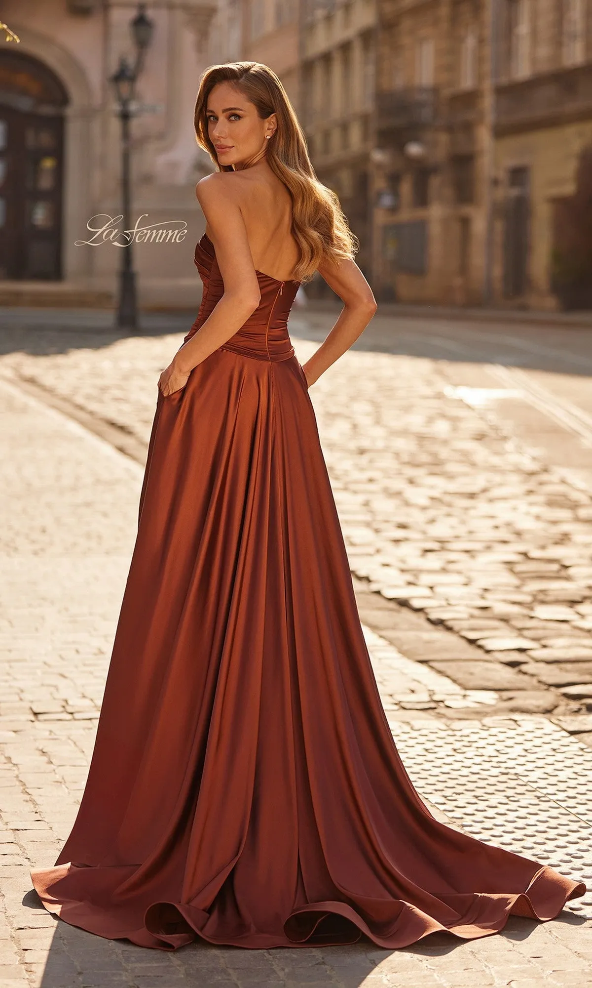 Strapless Sweetheart Prom Gown: La Femme 33417 sold by PromGirl product image thumbnail 2