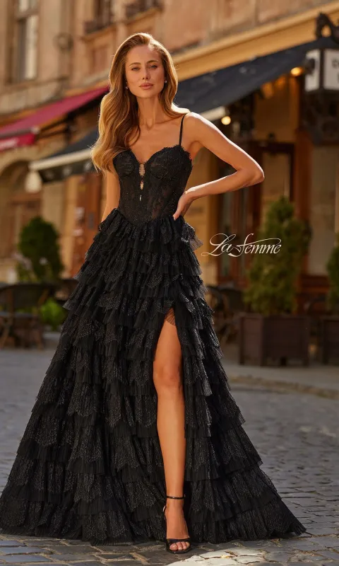 Long Prom Dress: La Femme 33525 sold by PromGirl