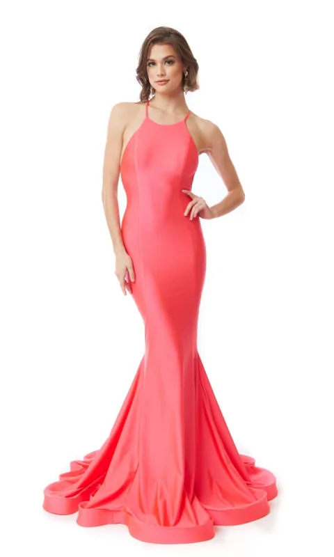 Open-Back High-Neck Long Prom Dress: Atria 6550H sold by PromGirl
