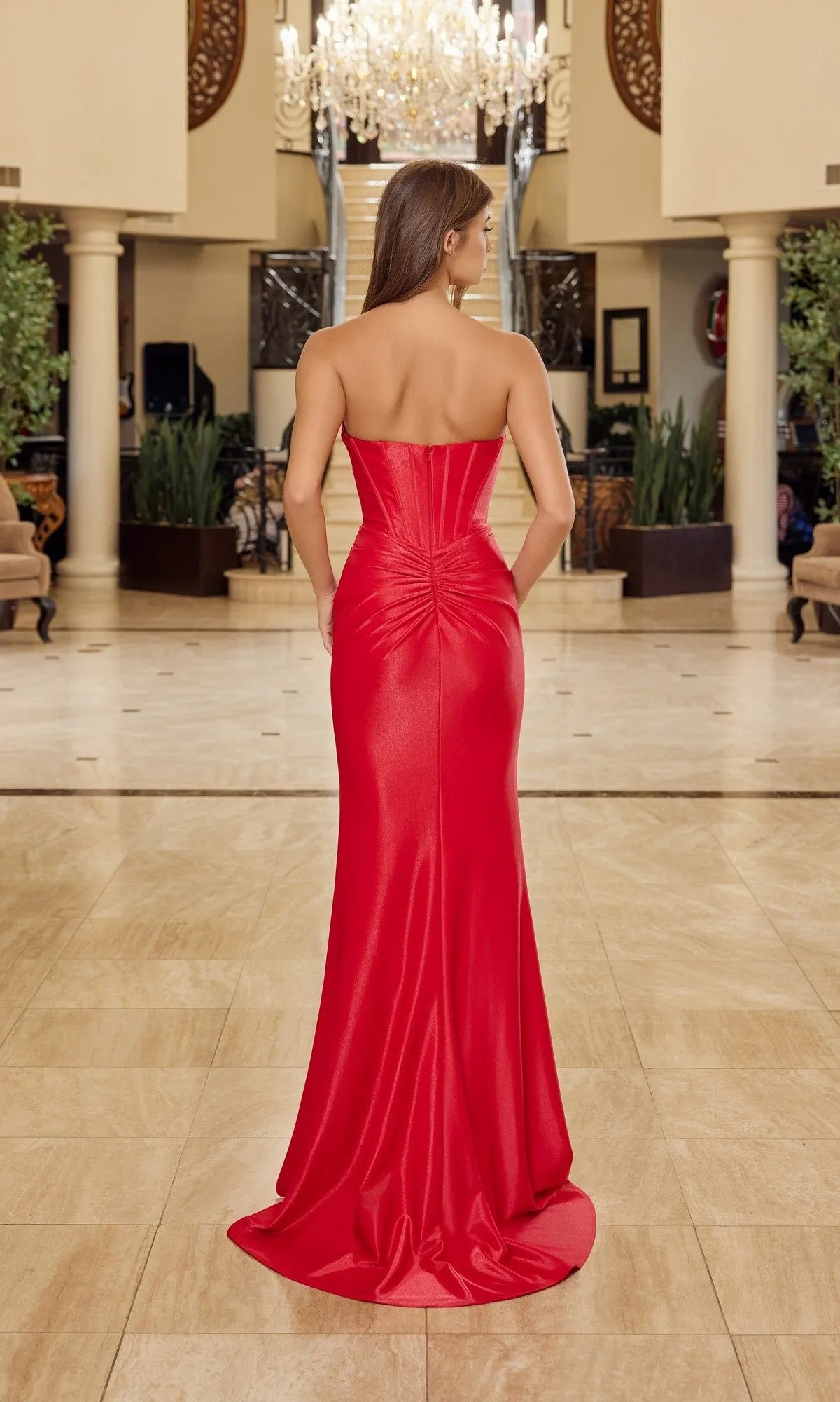 Bead-Trimmed Long Prom Dress: Nox Anabel Y1800 sold by PromGirl product image thumbnail 2
