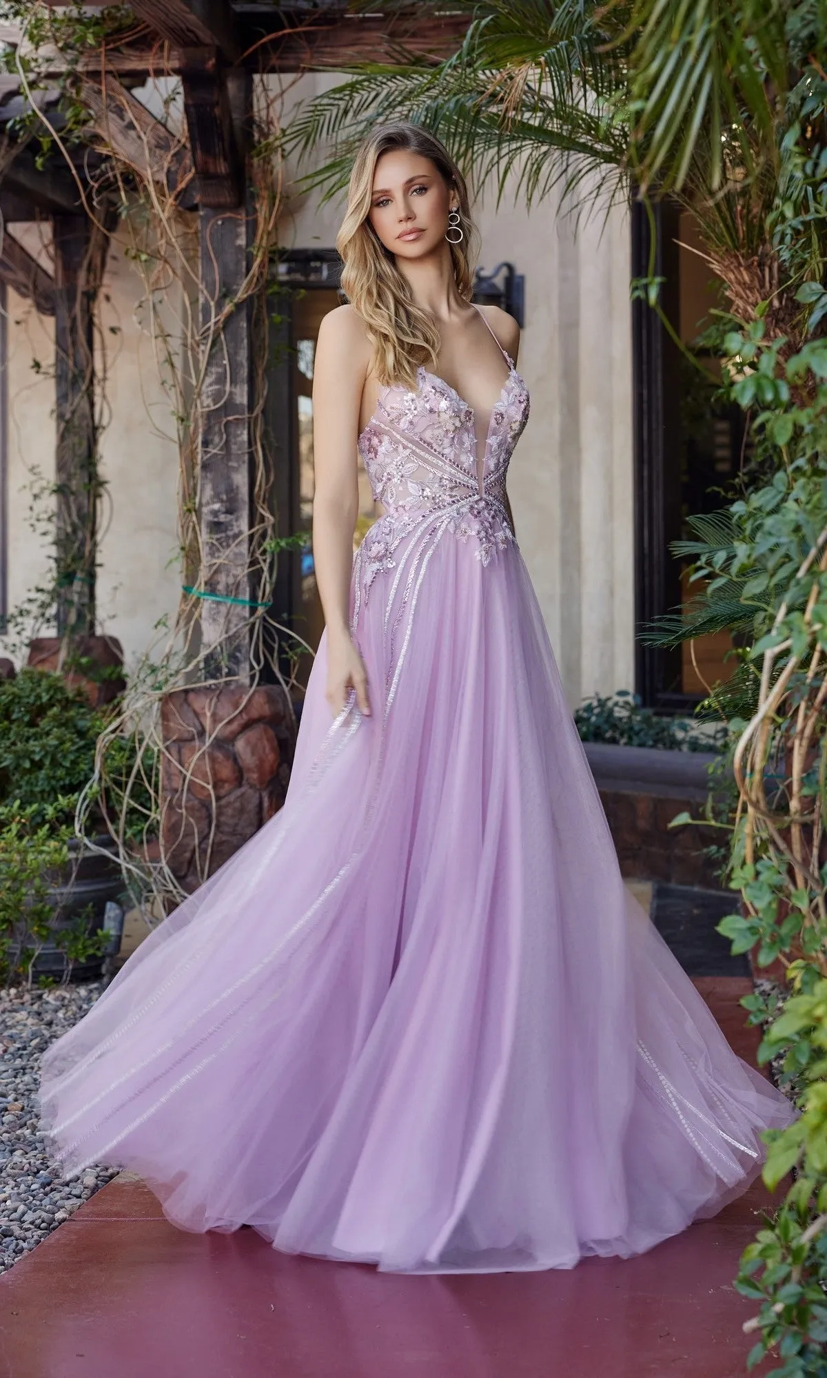 Floral-Boidce Long Prom Dress: Nox Anabel G1795 sold by PromGirl product image thumbnail 5
