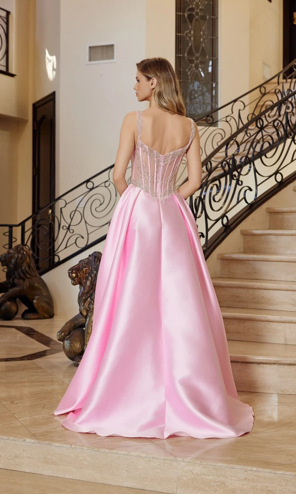 Long Princes Prom Dress: Nox Anabel Q1775 sold by PromGirl product image thumbnail 2